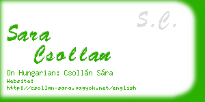 sara csollan business card